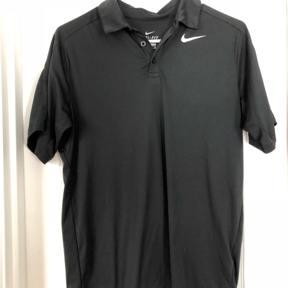 Black Nike collar shirt.